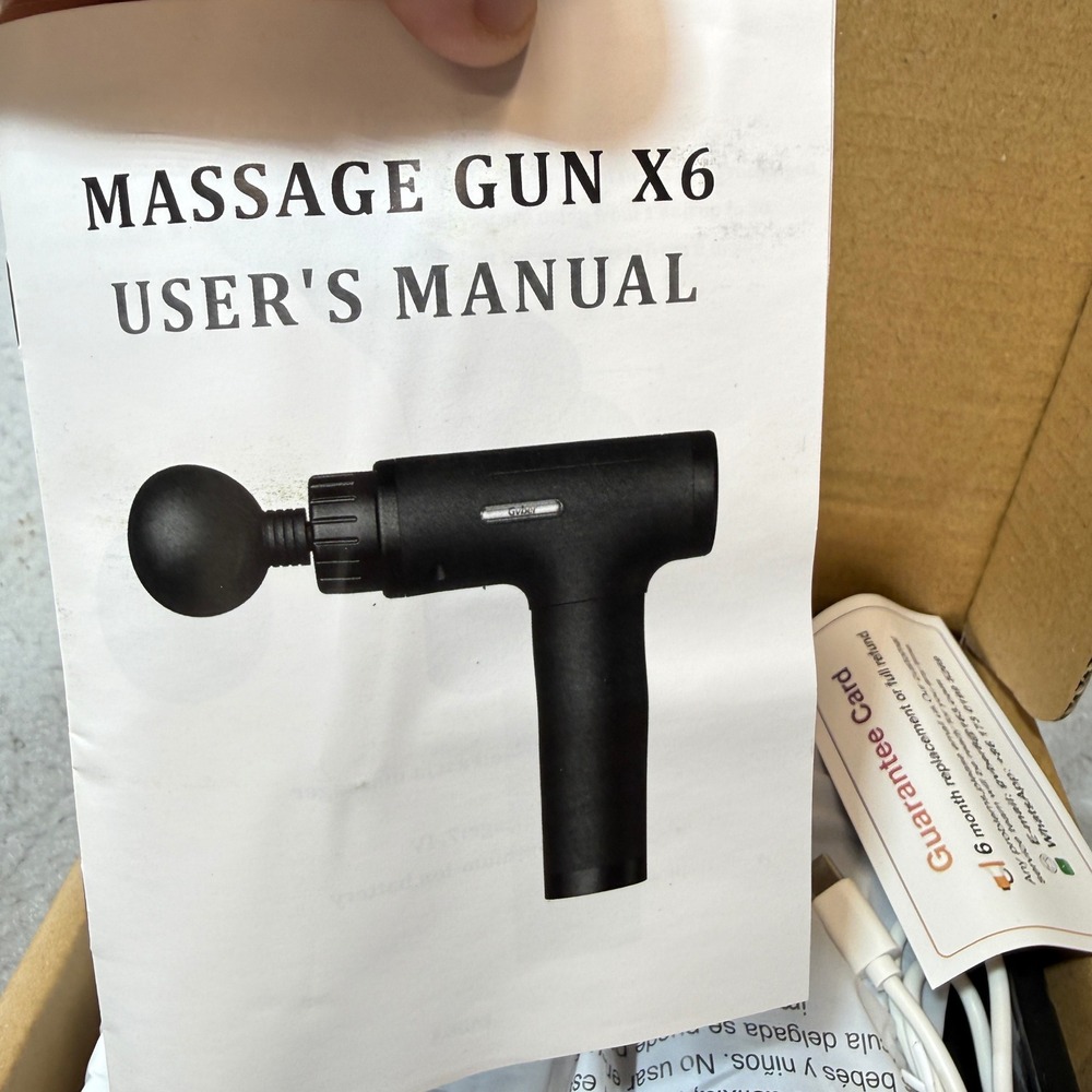 Gvber Massage Gun X6 Unisex OS Black New Deep Tissue Percussion Massager